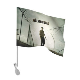 Флаг для автомобиля с принтом The Walking Dead в Белгороде, 100% полиэстер | Размер: 30*21 см | зомби