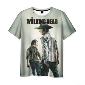 Мужская футболка 3D с принтом The Walking Dead в Белгороде, 100% полиэфир | прямой крой, круглый вырез горловины, длина до линии бедер | зомби