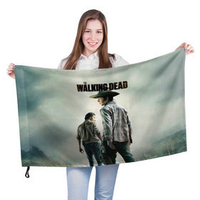 Флаг 3D с принтом The Walking Dead в Белгороде, 100% полиэстер | плотность ткани — 95 г/м2, размер — 67 х 109 см. Принт наносится с одной стороны | зомби