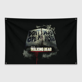 Флаг-баннер с принтом The Walking Dead в Белгороде, 100% полиэстер | размер 67 х 109 см, плотность ткани — 95 г/м2; по краям флага есть четыре люверса для крепления | зомби