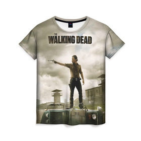 Женская футболка 3D с принтом The Walking Dead в Белгороде, 100% полиэфир ( синтетическое хлопкоподобное полотно) | прямой крой, круглый вырез горловины, длина до линии бедер | зомби