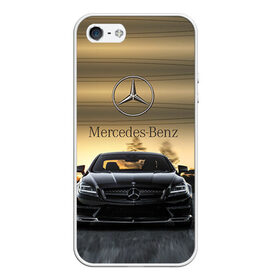 Чехол для iPhone 5/5S матовый с принтом Mercedes в Белгороде, Силикон | Область печати: задняя сторона чехла, без боковых панелей | amg | benz | mercedes | бенс | бенц | мерседес