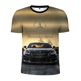 Мужская футболка 3D спортивная с принтом Mercedes в Белгороде, 100% полиэстер с улучшенными характеристиками | приталенный силуэт, круглая горловина, широкие плечи, сужается к линии бедра | Тематика изображения на принте: amg | benz | mercedes | бенс | бенц | мерседес