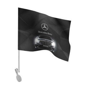 Флаг для автомобиля с принтом Mercedes в Белгороде, 100% полиэстер | Размер: 30*21 см | amg | benz | mercedes | бенс | бенц | мерседес