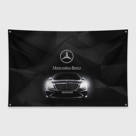 Флаг-баннер с принтом Mercedes в Белгороде, 100% полиэстер | размер 67 х 109 см, плотность ткани — 95 г/м2; по краям флага есть четыре люверса для крепления | amg | benz | mercedes | бенс | бенц | мерседес
