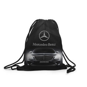 Рюкзак-мешок 3D с принтом Mercedes в Белгороде, 100% полиэстер | плотность ткани — 200 г/м2, размер — 35 х 45 см; лямки — толстые шнурки, застежка на шнуровке, без карманов и подкладки | amg | benz | mercedes | бенс | бенц | мерседес