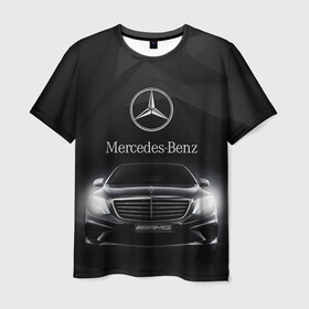 Мужская футболка 3D с принтом Mercedes в Белгороде, 100% полиэфир | прямой крой, круглый вырез горловины, длина до линии бедер | Тематика изображения на принте: amg | benz | mercedes | бенс | бенц | мерседес