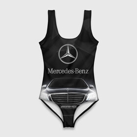 Купальник-боди 3D с принтом Mercedes в Белгороде, 82% полиэстер, 18% эластан | Круглая горловина, круглый вырез на спине | Тематика изображения на принте: amg | benz | mercedes | бенс | бенц | мерседес