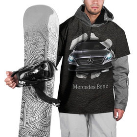 Накидка на куртку 3D с принтом Mercedes в Белгороде, 100% полиэстер |  | amg | benz | mercedes | бенс | бенц | кожа | мерседес