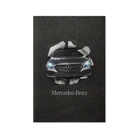 Обложка для паспорта матовая кожа с принтом Mercedes в Белгороде, натуральная матовая кожа | размер 19,3 х 13,7 см; прозрачные пластиковые крепления | amg | benz | mercedes | бенс | бенц | кожа | мерседес