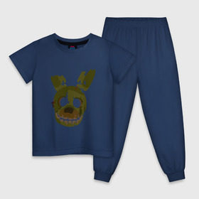Детская пижама хлопок с принтом FNaF Springtrap в Белгороде, 100% хлопок |  брюки и футболка прямого кроя, без карманов, на брюках мягкая резинка на поясе и по низу штанин
 | Тематика изображения на принте: fnaf | фнаф