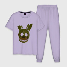 Мужская пижама хлопок с принтом FNaF Springtrap в Белгороде, 100% хлопок | брюки и футболка прямого кроя, без карманов, на брюках мягкая резинка на поясе и по низу штанин
 | Тематика изображения на принте: fnaf | фнаф