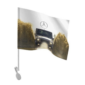 Флаг для автомобиля с принтом Mercedes в Белгороде, 100% полиэстер | Размер: 30*21 см | amg | benz | gelentvagen | mercedes | бенс | бенц | гелентваген | гелик | мерседес