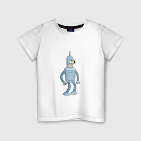 Детская футболка хлопок с принтом Bender/Бендер в Белгороде, 100% хлопок | круглый вырез горловины, полуприлегающий силуэт, длина до линии бедер | 