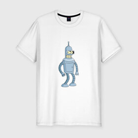 Мужская футболка премиум с принтом Bender/Бендер в Белгороде, 92% хлопок, 8% лайкра | приталенный силуэт, круглый вырез ворота, длина до линии бедра, короткий рукав | Тематика изображения на принте: 