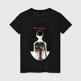 Женская футболка хлопок с принтом Three Days Grace Human в Белгороде, 100% хлопок | прямой крой, круглый вырез горловины, длина до линии бедер, слегка спущенное плечо | three days grace