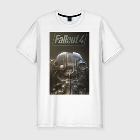 Мужская футболка премиум с принтом Fallout4 в Белгороде, 92% хлопок, 8% лайкра | приталенный силуэт, круглый вырез ворота, длина до линии бедра, короткий рукав | Тематика изображения на принте: 