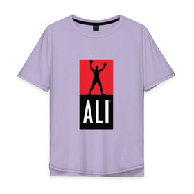 Мужская футболка хлопок Oversize с принтом Ali by boxcluber в Белгороде, 100% хлопок | свободный крой, круглый ворот, “спинка” длиннее передней части | Тематика изображения на принте: muhammad ali | мухаммед али