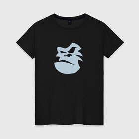 Женская футболка хлопок с принтом Горилла в Белгороде, 100% хлопок | прямой крой, круглый вырез горловины, длина до линии бедер, слегка спущенное плечо | новый год | обезьяна | символ года | символ года   обезьяна.горилла