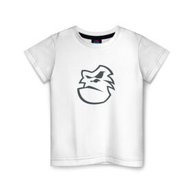 Детская футболка хлопок с принтом Горилла в Белгороде, 100% хлопок | круглый вырез горловины, полуприлегающий силуэт, длина до линии бедер | горилла | обезьяна | обезьяна   символ 2016 года.новый год | символ года