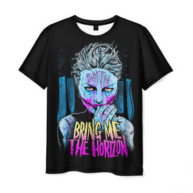 Мужская футболка 3D с принтом Bring Me The Horizon в Белгороде, 100% полиэфир | прямой крой, круглый вырез горловины, длина до линии бедер | bmth | bring me the horizon | hardcore | rock | музыка | рок