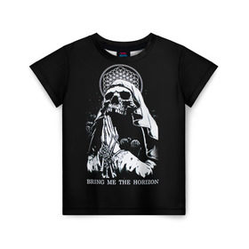 Детская футболка 3D с принтом Bring Me The Horizon в Белгороде, 100% гипоаллергенный полиэфир | прямой крой, круглый вырез горловины, длина до линии бедер, чуть спущенное плечо, ткань немного тянется | bmth | bring me the horizon | hardcore | rock | музыка | рок