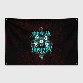 Флаг-баннер с принтом Bring Me The Horizon в Белгороде, 100% полиэстер | размер 67 х 109 см, плотность ткани — 95 г/м2; по краям флага есть четыре люверса для крепления | bmth | bring me the horizon | hardcore | rock | музыка | рок