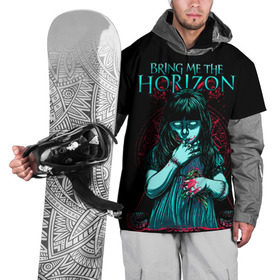 Накидка на куртку 3D с принтом Bring Me The Horizon в Белгороде, 100% полиэстер |  | bmth | bring me the horizon | hardcore | rock | музыка | рок