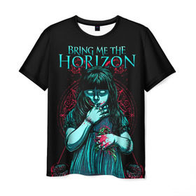 Мужская футболка 3D с принтом Bring Me The Horizon в Белгороде, 100% полиэфир | прямой крой, круглый вырез горловины, длина до линии бедер | Тематика изображения на принте: bmth | bring me the horizon | hardcore | rock | музыка | рок