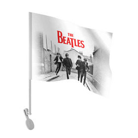 Флаг для автомобиля с принтом The Beatles в Белгороде, 100% полиэстер | Размер: 30*21 см | beatles | rock | the beatles | битлз | битлс | битлы | рок