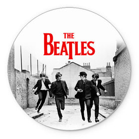 Коврик круглый с принтом The Beatles в Белгороде, резина и полиэстер | круглая форма, изображение наносится на всю лицевую часть | beatles | rock | the beatles | битлз | битлс | битлы | рок