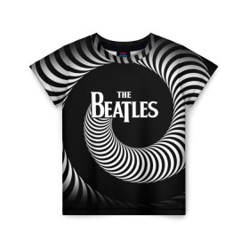 Детская футболка 3D с принтом The Beatles в Белгороде, 100% гипоаллергенный полиэфир | прямой крой, круглый вырез горловины, длина до линии бедер, чуть спущенное плечо, ткань немного тянется | Тематика изображения на принте: beatles | rock | the beatles | битлз | битлс | битлы | рок