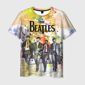 Мужская футболка 3D с принтом The Beatles в Белгороде, 100% полиэфир | прямой крой, круглый вырез горловины, длина до линии бедер | Тематика изображения на принте: beatles | rock | the beatles | битлз | битлс | битлы | рок
