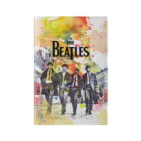 Обложка для паспорта матовая кожа с принтом The Beatles в Белгороде, натуральная матовая кожа | размер 19,3 х 13,7 см; прозрачные пластиковые крепления | beatles | rock | the beatles | битлз | битлс | битлы | рок