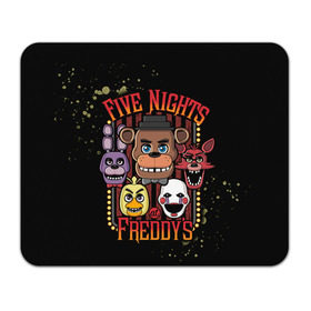 Коврик прямоугольный с принтом Five Nights At Freddy`s в Белгороде, натуральный каучук | размер 230 х 185 мм; запечатка лицевой стороны | Тематика изображения на принте: five nights at freddys | fnaf | freddy | игры | медведь | мишка | фнаф | фредди