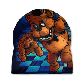 Шапка 3D с принтом Five Nights At Freddy`s в Белгороде, 100% полиэстер | универсальный размер, печать по всей поверхности изделия | five nights at freddys | fnaf | freddy | игры | медведь | мишка | фнаф | фредди
