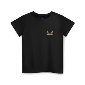 Детская футболка хлопок с принтом Кот в кармашке в Белгороде, 100% хлопок | круглый вырез горловины, полуприлегающий силуэт, длина до линии бедер | в кармане | киса | кот | коты | кошки | подглядывающий