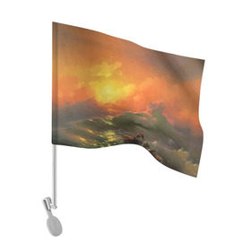 Флаг для автомобиля с принтом Айвазовский - 9 Вал в Белгороде, 100% полиэстер | Размер: 30*21 см | 9 вал | айвазовский | вал | девятый | картина | море | пейзаж | феодосия | художник | черное | шторм
