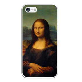 Чехол для Apple iPhone 5/5S силиконовый с принтом Леонардо да Винчи - Мона Лиза в Белгороде, Силикон | Область печати: задняя сторона чехла, без боковых панелей | Тематика изображения на принте: картина | леонардо да винчи | лиза | мона | мона лиза | художник