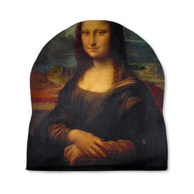 Шапка 3D с принтом Леонардо да Винчи - Мона Лиза в Белгороде, 100% полиэстер | универсальный размер, печать по всей поверхности изделия | картина | леонардо да винчи | лиза | мона | мона лиза | художник