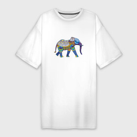 Платье-футболка хлопок с принтом Слон. Мозаика. Индия в Белгороде,  |  | индия | мозаика | слон