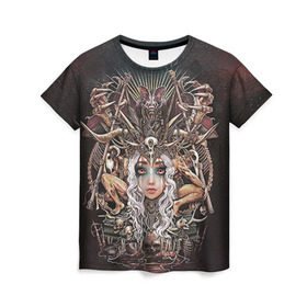 Женская футболка 3D с принтом Королева мертвых в Белгороде, 100% полиэфир ( синтетическое хлопкоподобное полотно) | прямой крой, круглый вырез горловины, длина до линии бедер | арт | девушка | королева | королева мертвых | кристофер ловелл | мода | некромантия | стиль | фэнтези