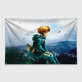 Флаг-баннер с принтом Навсикая из долины ветров в Белгороде, 100% полиэстер | размер 67 х 109 см, плотность ткани — 95 г/м2; по краям флага есть четыре люверса для крепления | миядзаки | навсикая | хаяо