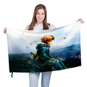 Флаг 3D с принтом Навсикая из долины ветров в Белгороде, 100% полиэстер | плотность ткани — 95 г/м2, размер — 67 х 109 см. Принт наносится с одной стороны | миядзаки | навсикая | хаяо