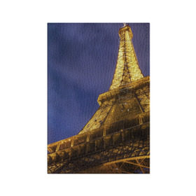 Обложка для паспорта матовая кожа с принтом Эйфелева башня в Белгороде, натуральная матовая кожа | размер 19,3 х 13,7 см; прозрачные пластиковые крепления | Тематика изображения на принте: париж | эйфелева башня