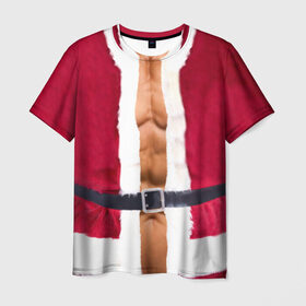 Мужская футболка 3D с принтом Костюм Деда Мороза в Белгороде, 100% полиэфир | прямой крой, круглый вырез горловины, длина до линии бедер | christmas | new year | дед мороз | костюм | с новым годом | санта клаус | тело | торс