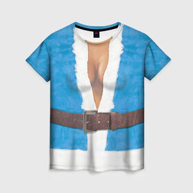 Женская футболка 3D с принтом Костюм Снегурочки в Белгороде, 100% полиэфир ( синтетическое хлопкоподобное полотно) | прямой крой, круглый вырез горловины, длина до линии бедер | christmas | new year | грудь | девушка | идеальное | костюм | костюм снегурочки | на | новый год | снегурочка | тело