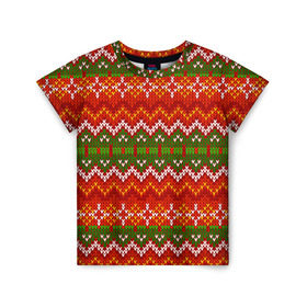Детская футболка 3D с принтом Свитер в Белгороде, 100% гипоаллергенный полиэфир | прямой крой, круглый вырез горловины, длина до линии бедер, чуть спущенное плечо, ткань немного тянется | new year | sweater | winter | зима | новый год | рождество | с новым годом | сhristmas | свитер