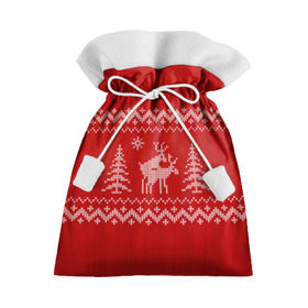Подарочный 3D мешок с принтом Свитер с оленями в Белгороде, 100% полиэстер | Размер: 29*39 см | Тематика изображения на принте: deer | new year | sweater | winter | зима | новый год | олени | рождество | с новым годом | сhristmas | свитер