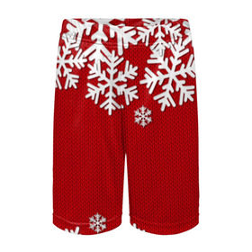 Детские спортивные шорты 3D с принтом Снежинки в Белгороде,  100% полиэстер
 | пояс оформлен широкой мягкой резинкой, ткань тянется
 | new year | snowflake | sweater | winter | зима | новый год | рождество | с новым годом | сhristmas | свитер | снежинка